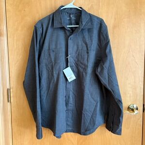 Mack Weldon Warmknit Flannel Shirt‎ XL Charcoal Heather Merino Blend